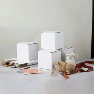 white corrugated shipping boxes