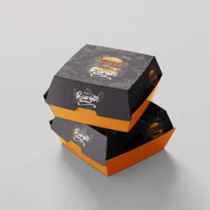 Personalized Black Burger Boxes